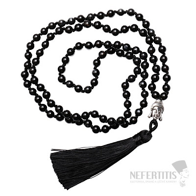 Black agate necklace with tassel