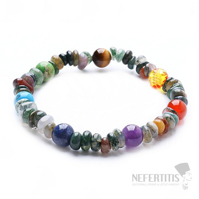 Agate Indian bracelet chopped with chakra beads