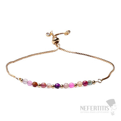 Achat mehrfarbig geschnittenes Armband