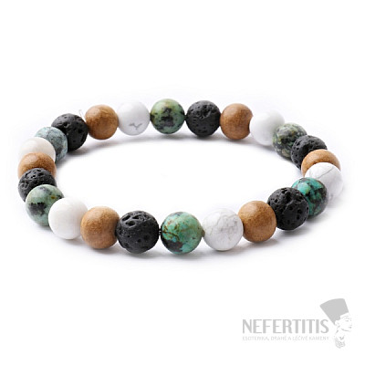 Armband aus einem Mix aus Steinen und Sandelholz II