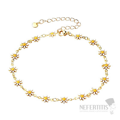 Stainless steel anklet Daisies
