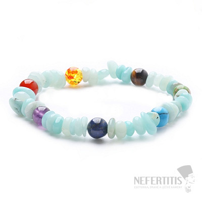 Amazonite bracelet chopped with chakra beads