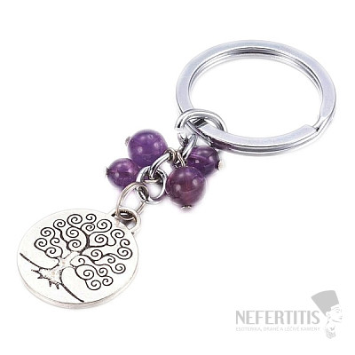 Keyring Tree of Life with amethyst