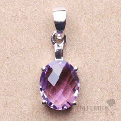 Silberanhänger mit geschliffenem brasilianischem Amethyst Ag 925 06086 BRAME