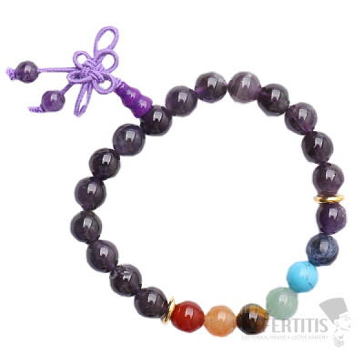 Amethyst Buddha hatte ein Chakra-Armband