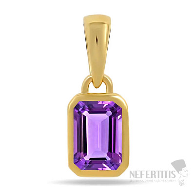 Silver gold-plated pendant with amethyst CB-P716G-A