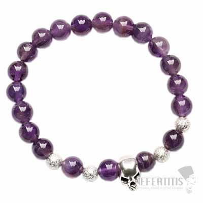 Amethyst-Armbandperlen mit einem Totenkopf gegen das Böse und die Krankheit