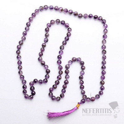 Japa Mala Amethyst Bead Necklace
