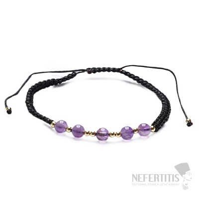 Amethyst-Armband mit Shamballa-Verschluss