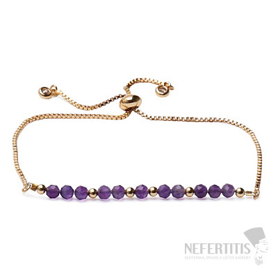 Amethyst cut drawstring bracelet
