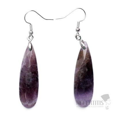 Amethyst cut earrings in the shape of long drops