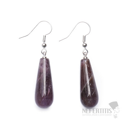 Amethyst earrings in the shape of long drops