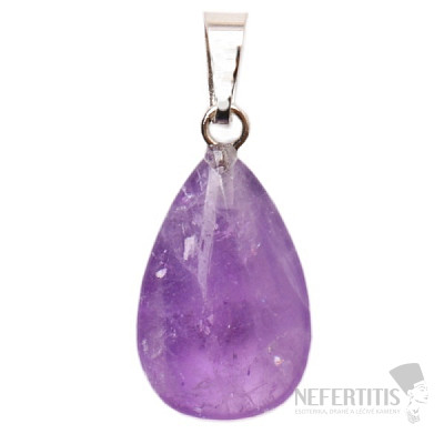 Amethyst-Anhänger flacher Tropfen