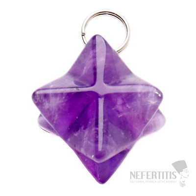 Amethyst-Chevron-Anhänger Merkaba-Stern