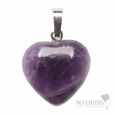 Amethyst heart pendant 2 cm