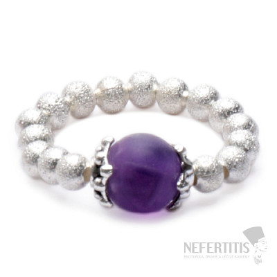 Amethyst Perlenring elastisch