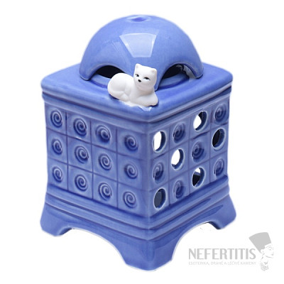 Aroma ceramic lamp Tiled stove with blue cat