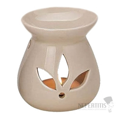 Aroma ceramic lamp with lotus beige motif