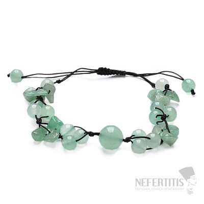 Aventurine bead bracelet with Shamballa clasp