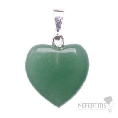 Aventurine green pendant in the shape of a heart