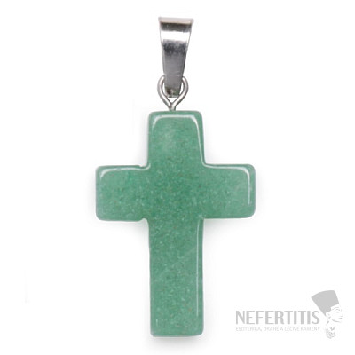 Aventurine green pendant cross 2.5 cm