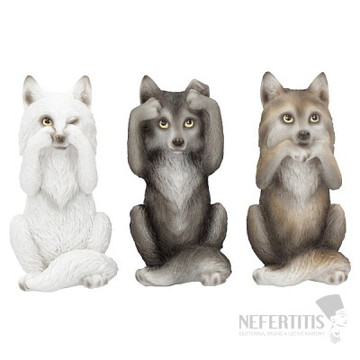 Set of statues of three Wise Wolves
