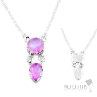 Moonstone rainbow necklace silver Ag 925 36814