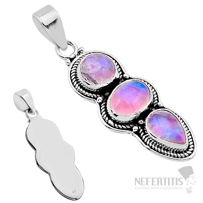 Mondstein rosa Anhänger Silber Ag 925 54161