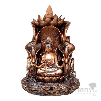 Ständer für Räucherkegel mit fließendem Rauch Lotus Buddha