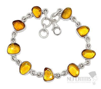 Jantár náramok striebro Ag 925 B43