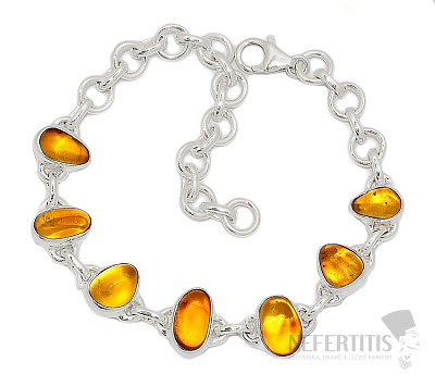 Amber bracelet silver Ag 925 B46