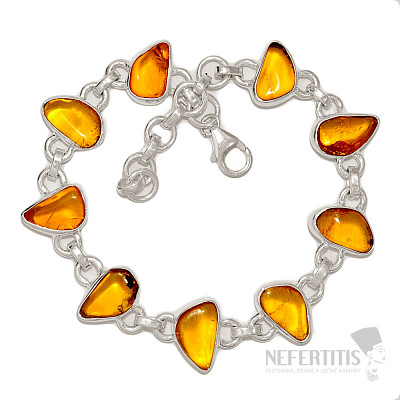 Jantár náramok striebro Ag 925 B75