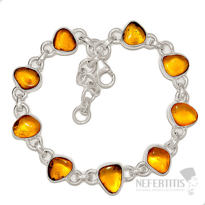 Jantár náramok striebro Ag 925 B77