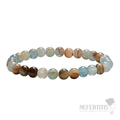 Aragonit modrý náramok z korálikov