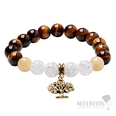 Tiger's eye with jade, crystal and Tree of Life RB Design 194