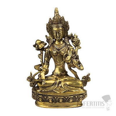 Feng Shui Statuette der Göttin White Tara aus Messing