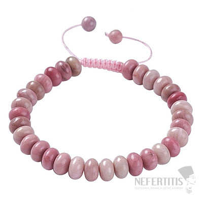 Rhodochrosite rondelki pull bracelet