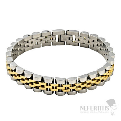 Bracelet Watch band style stainless steel gold silver 21 cm