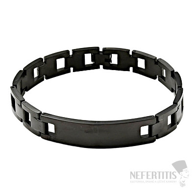 Náramok Watch band štýl nerezová oceľ čierna farba 21,5 cm