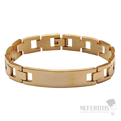 Armband im Uhrenarmband-Stil aus Edelstahl, goldfarben, 21,5 cm