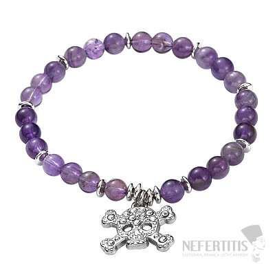 Amethystarmband mit Totenkopf