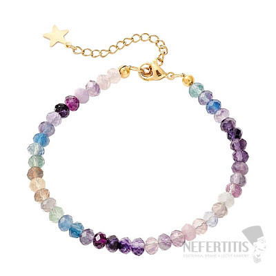 Fluorite rainbow bracelet made of AA quality cut beads