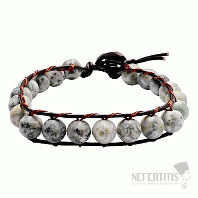 Agate grey-black braided bracelet