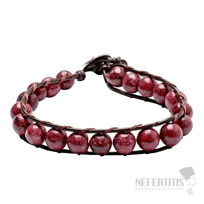 Geflochtenes Armband aus Achat in Burgund