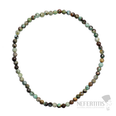Türkisfarbenes afrikanisches Armband mit geschliffenen Perlen 3 mm