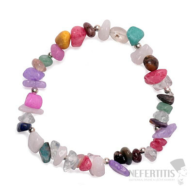 Bracelet cut from a mix of semi-precious stones