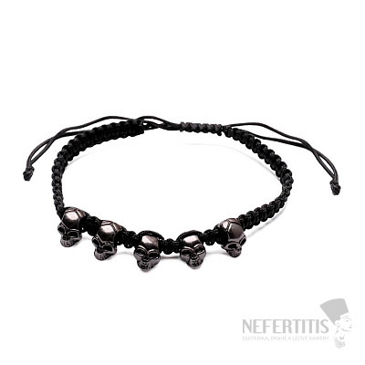 Skulls Pull-Down-Armband Farbe angelaufenes Silber