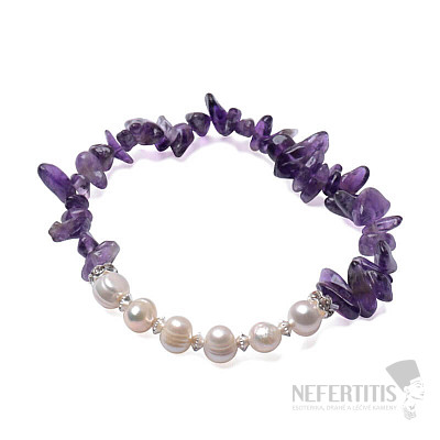 Armband im Amethyst- und Perlenschliff