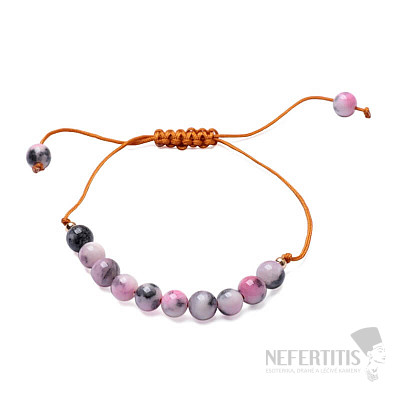 Grau-rosa Armband aus Jadeit