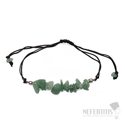 Aventurine green bracelet with drawstring